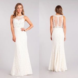 My Fashion 1703 Off White Lace Dress